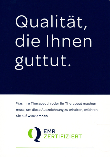 Slogan von EMR, Qualität die Ihnen gut tut